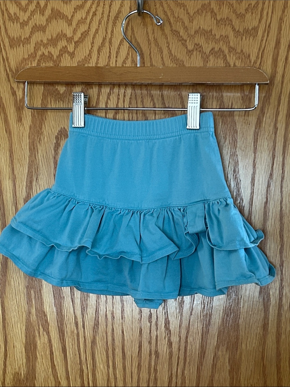 Hanna Andersson Teal Tiered Ruffle Layered Skirted Bottom Sz 80 18-24 mos